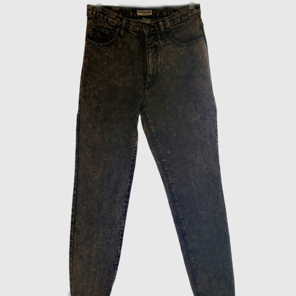 80s Acid Blast: Vintage Guess Black Acid Wash Jeans (32" Waist)